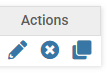 Actions Button showing Edit, Delete, and Copy