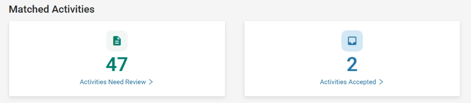 Matched Activities needing review