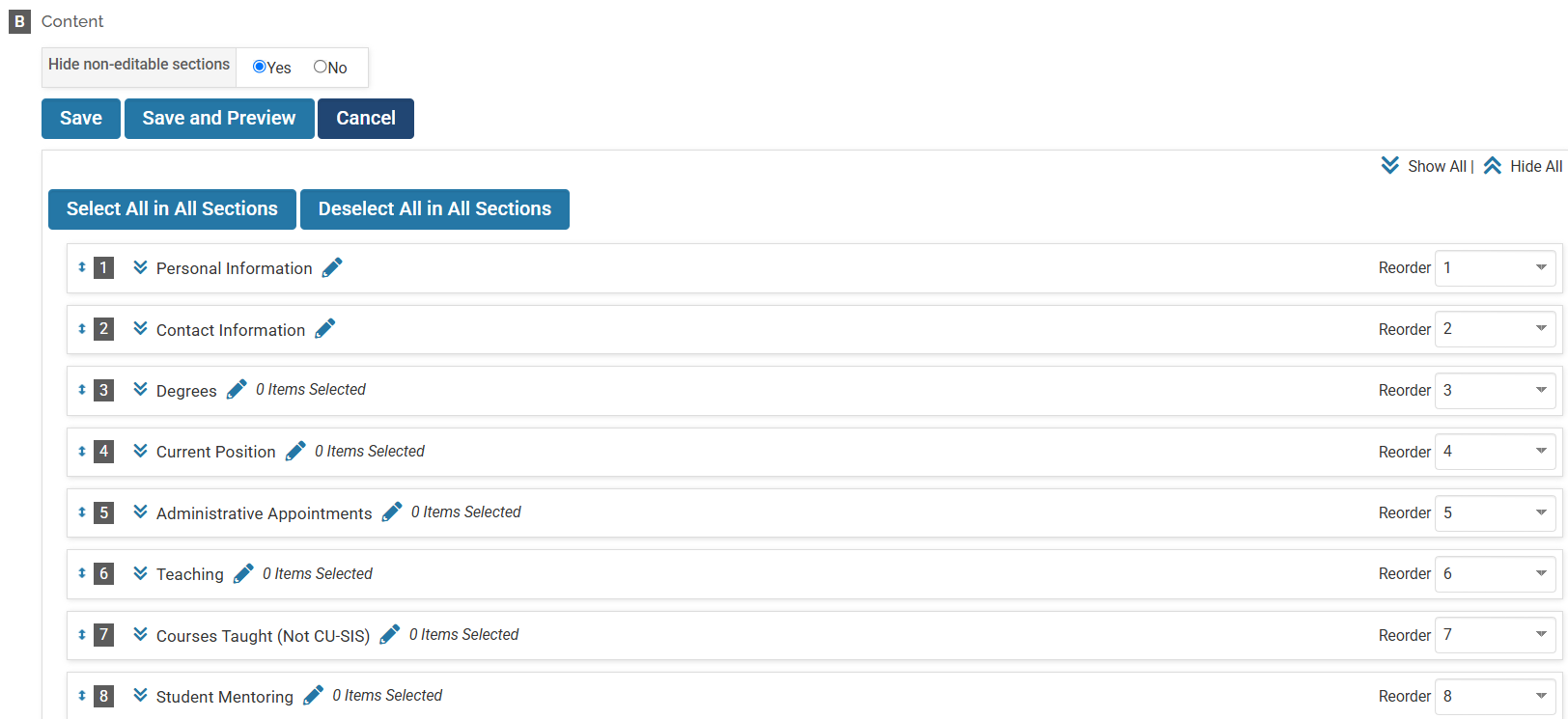 Vitas Content Section