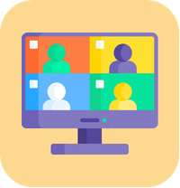 Illustration of a virtual meeting representing Virtual Office Hours
