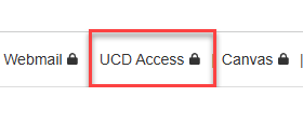 Screenshot of the UCDAccess portal link at the top of university websites.