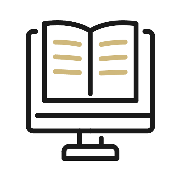 Graphic of textbook on a stand