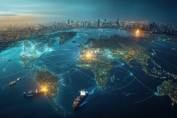 Image of the globe with light hotspots being shown in different cities