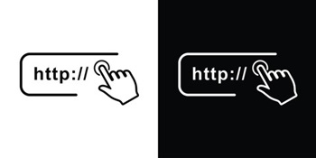 Minimalist web URL address bar icon with 