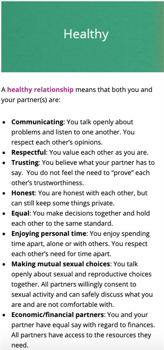 Healthy relationship components Healthy relationship components