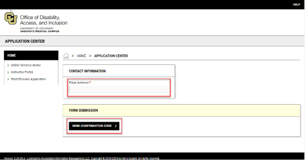 Enter Email screenshot Screenshot of where to input your email address to receive a confirmation code