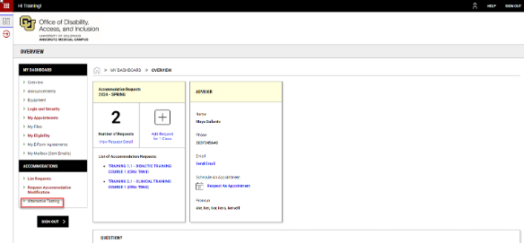 Alternative Testing screenshot A screenshot of how to access the Alternative Testing module from the AIM dashboard.