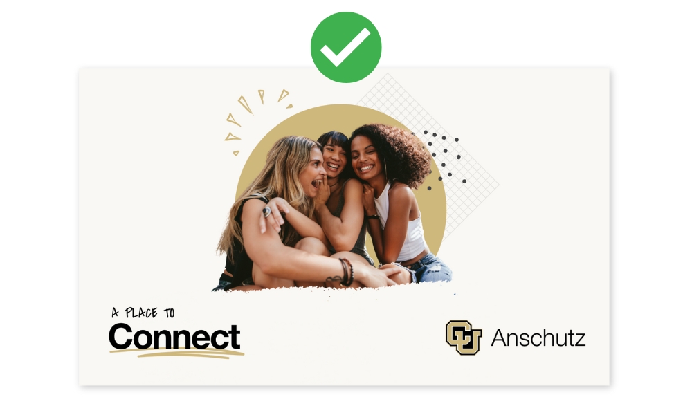 A place to connect graphic with CU Anschutz logo
