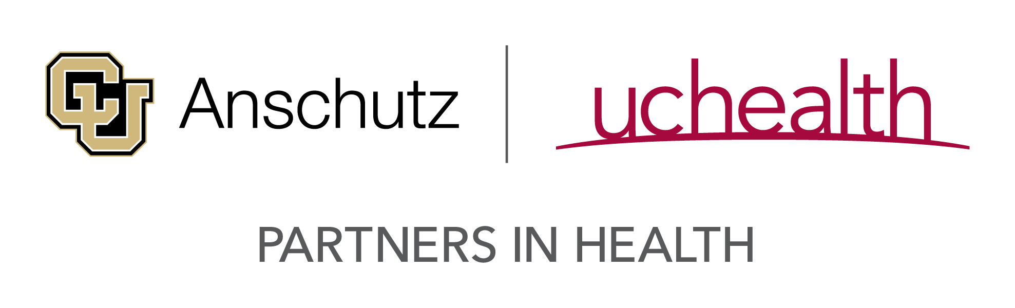 CU Anschutz logo and UCHealth logo with Partners in Health text underneath