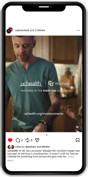 CU Anschutz UCHealth Partners in Health Example Ad on mobile phone
