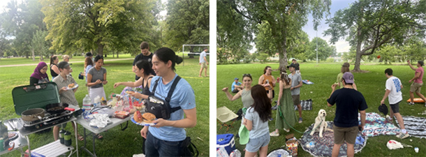 mstp comm 24 student at bbq at picnic
