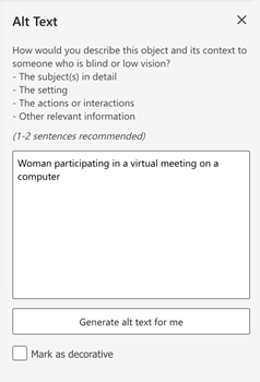Description added to alt text field