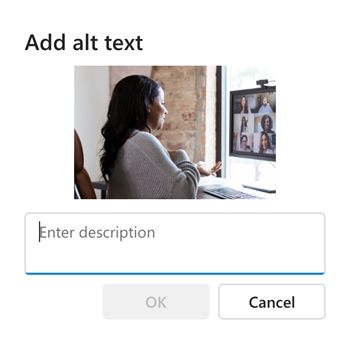 Add alt text pop up window