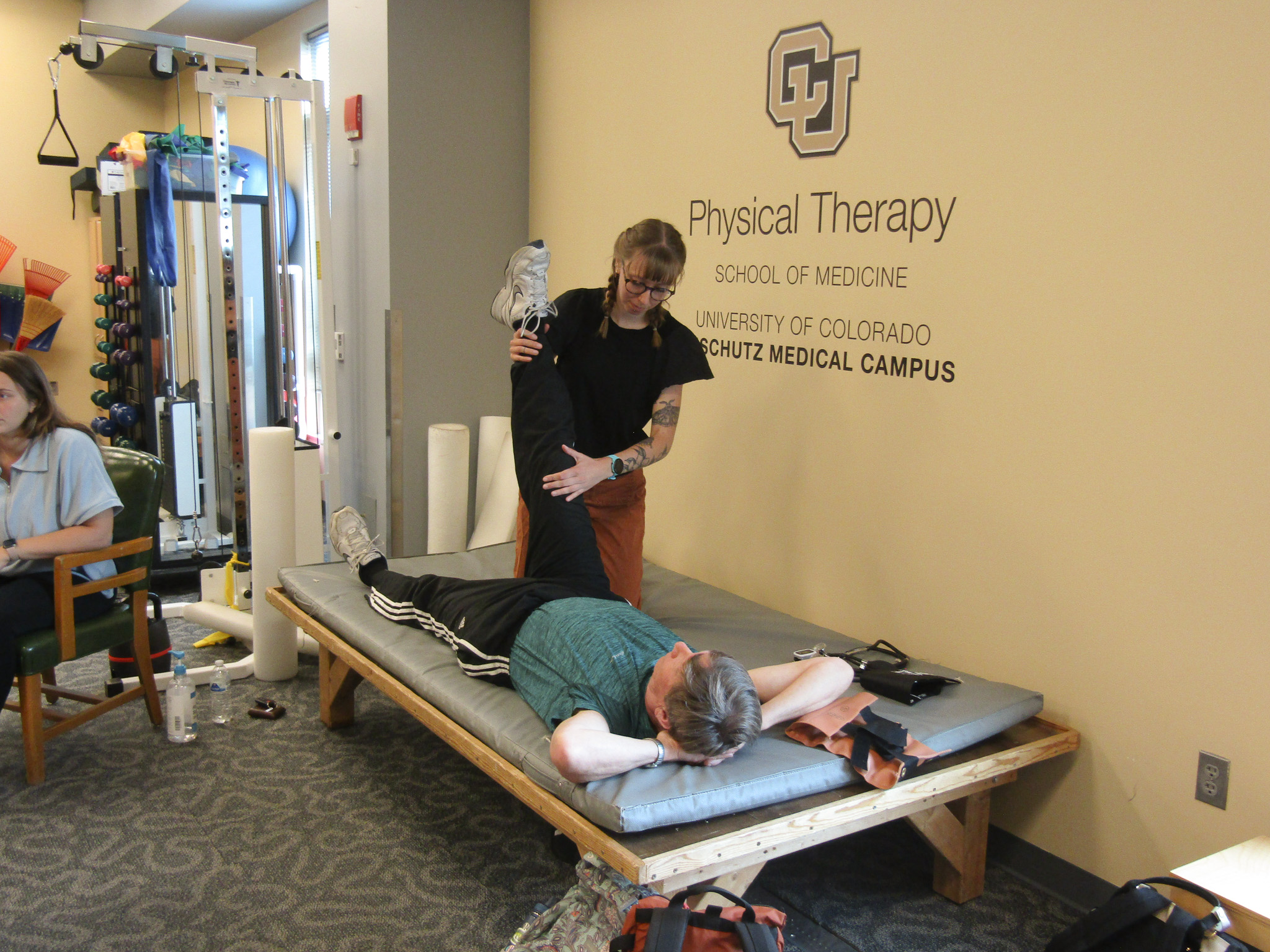 A Geri-Educator and PT student roleplaying a patient scenario.