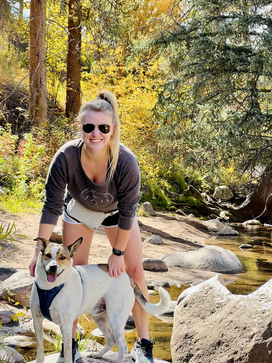 Emily Sherwood with her dog