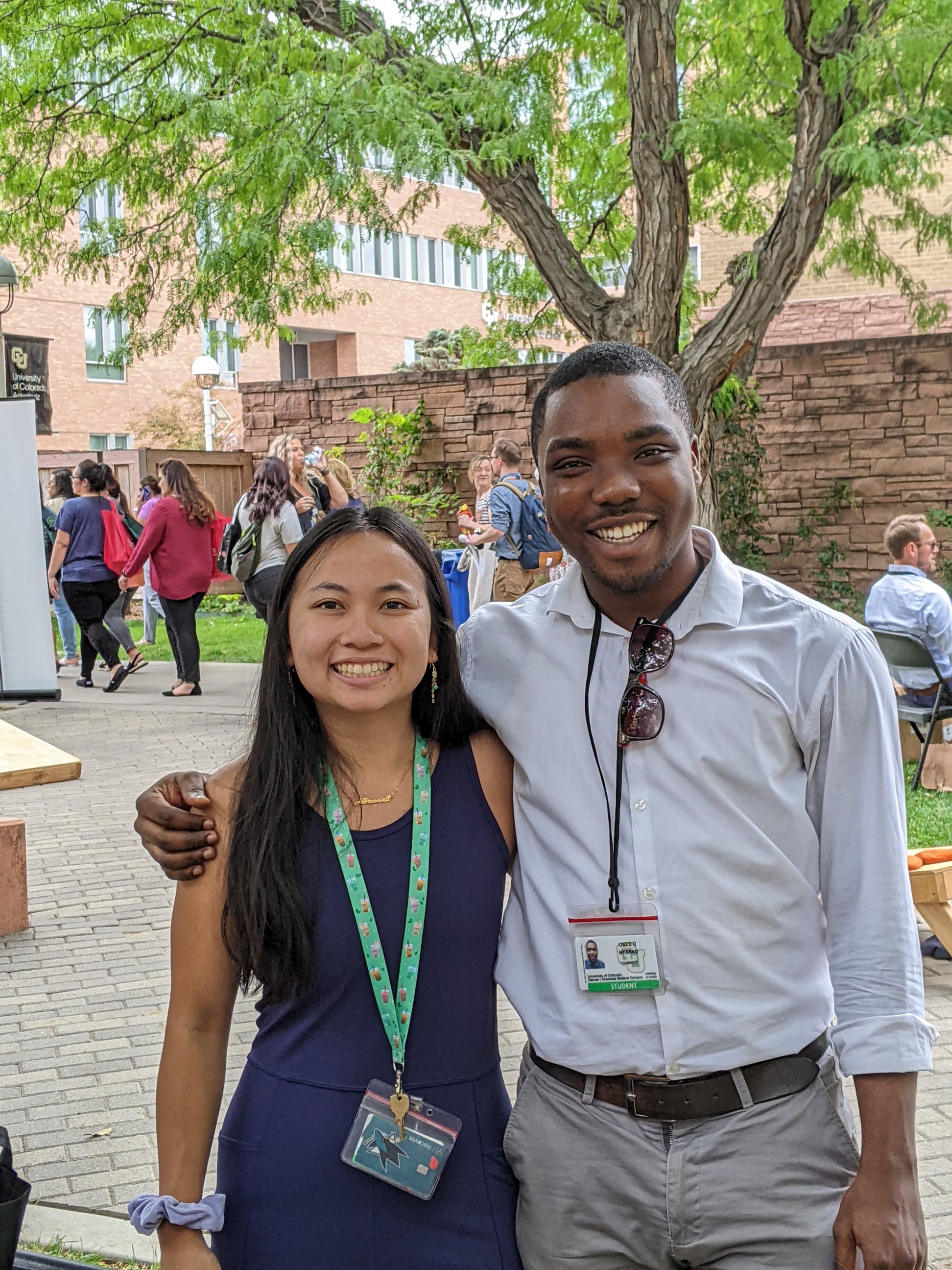 Students at block party