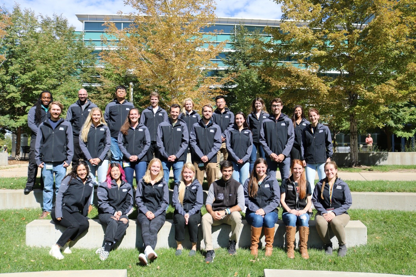 Pharmacology students in matching vests