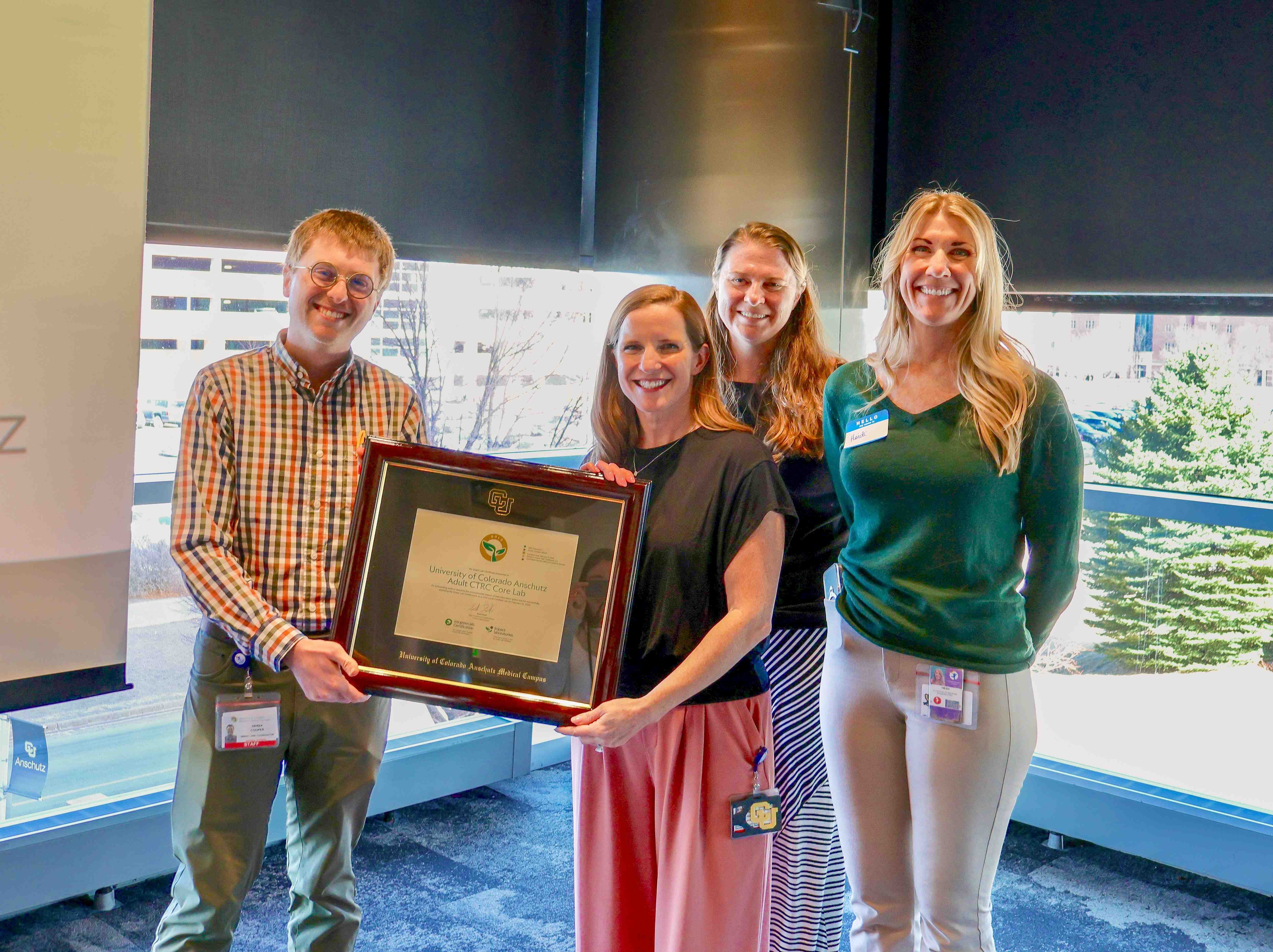 CCTSI receiving Green Lab Certification at award ceremony