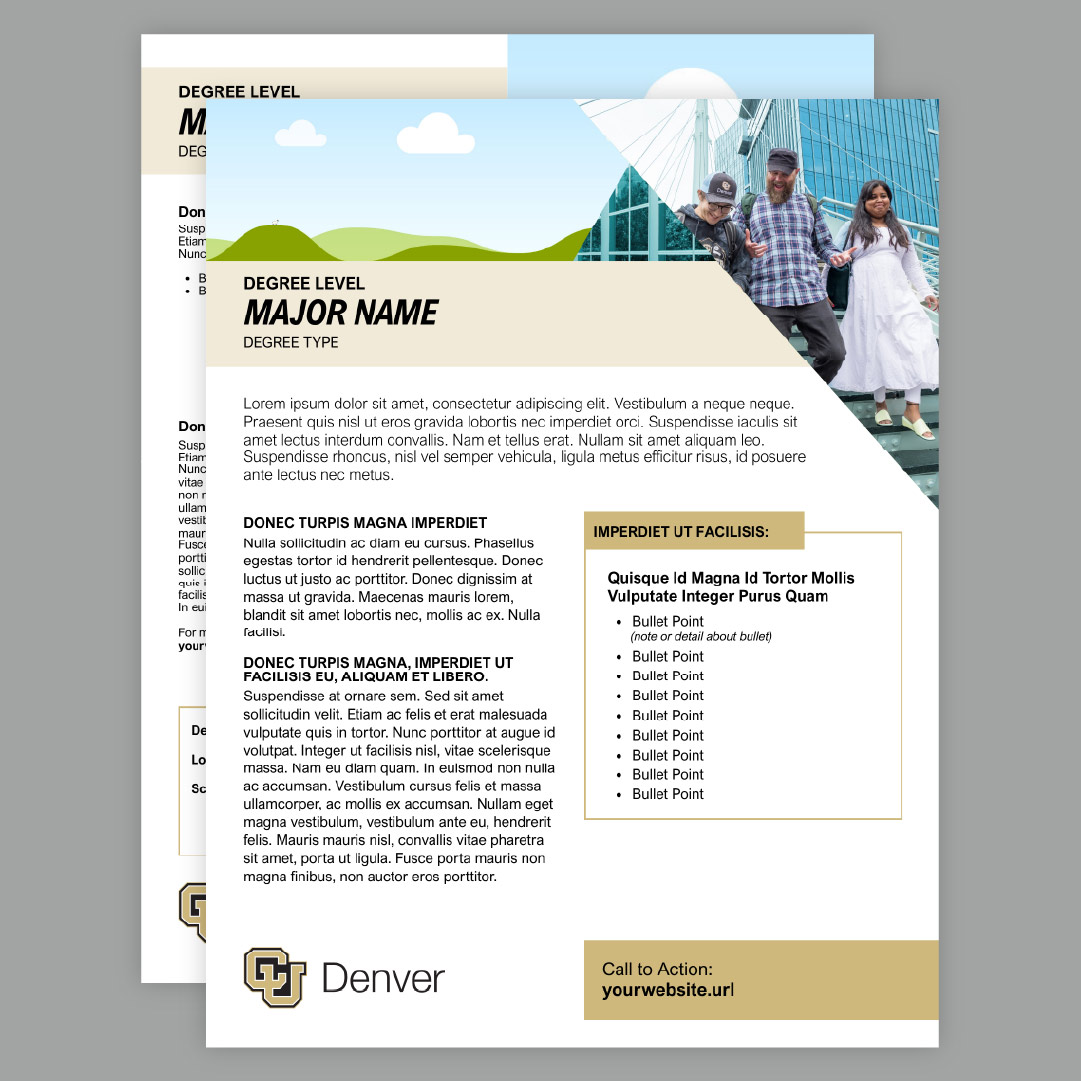 Mockup of 2 page program flyer