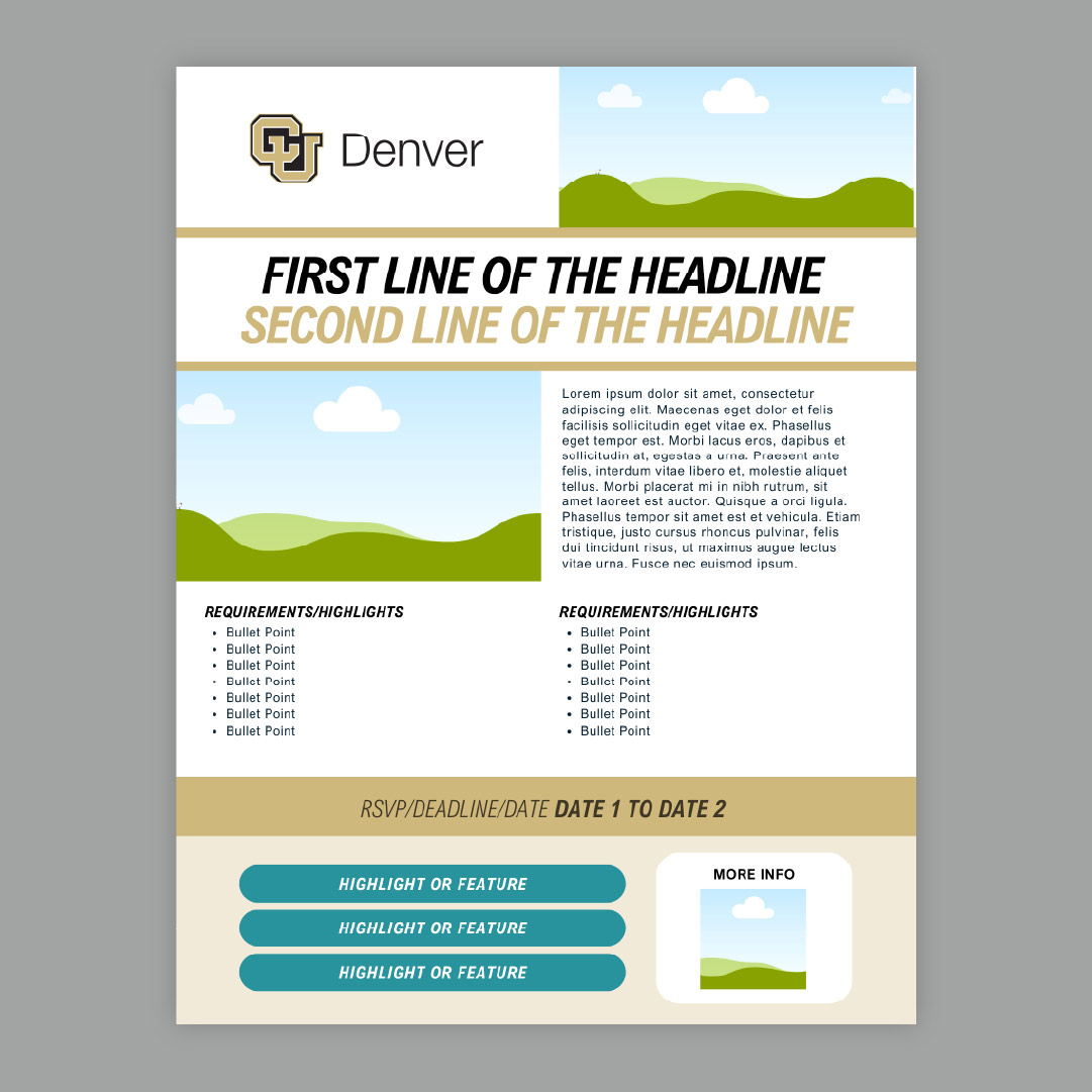 Mockup of simple single page flyer
