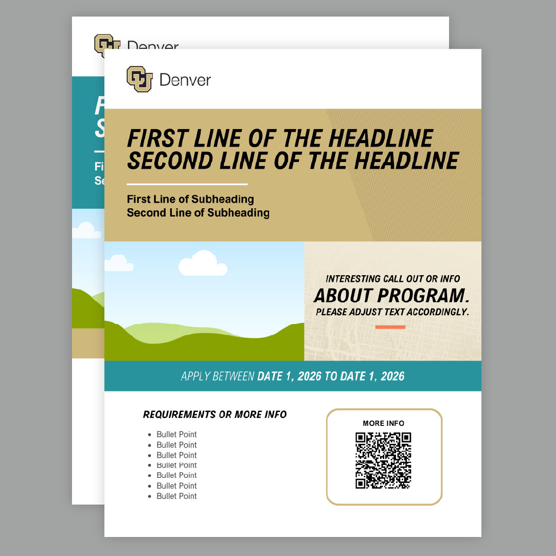 Mockup of single page flyer with teal accents