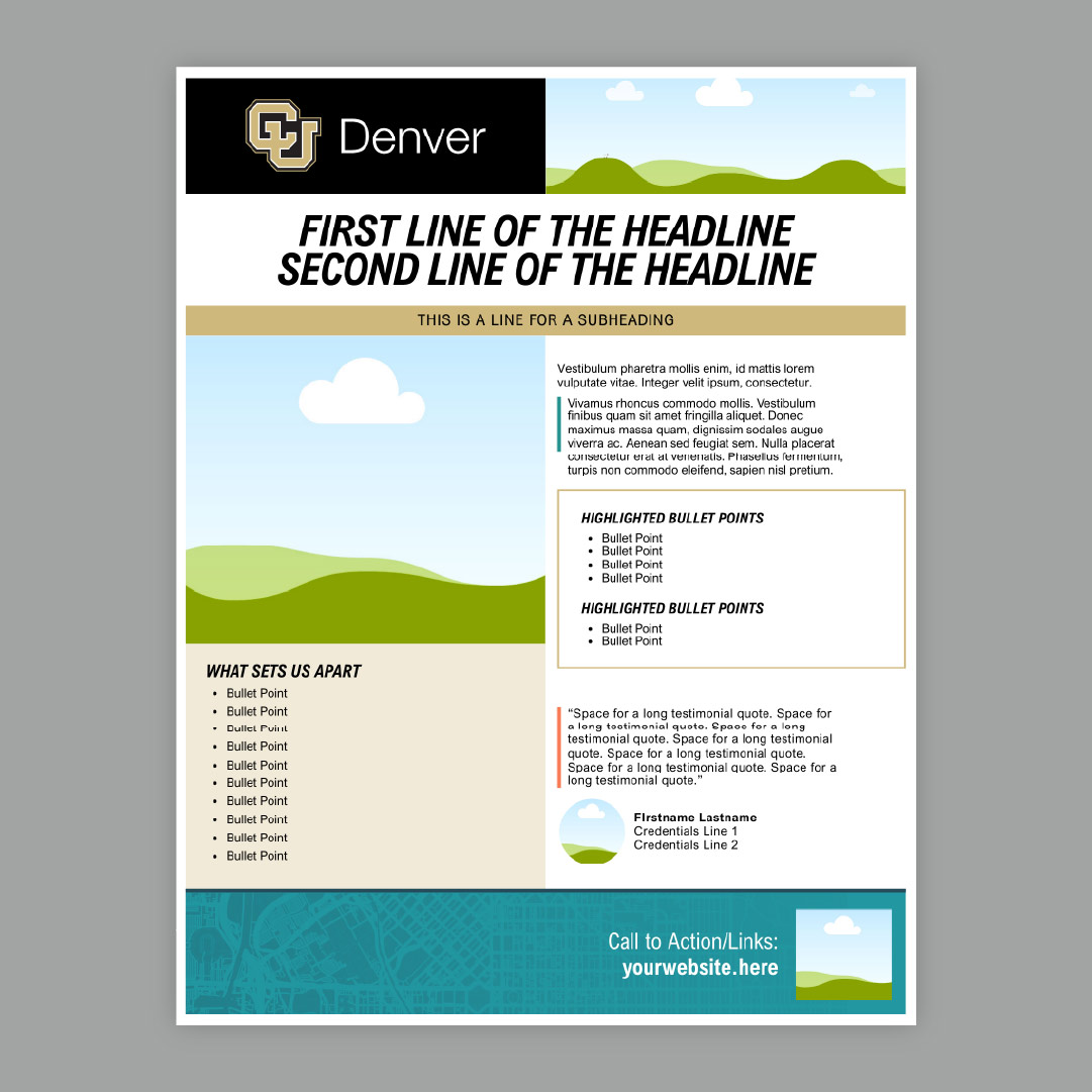 Mockup of one page program flyer