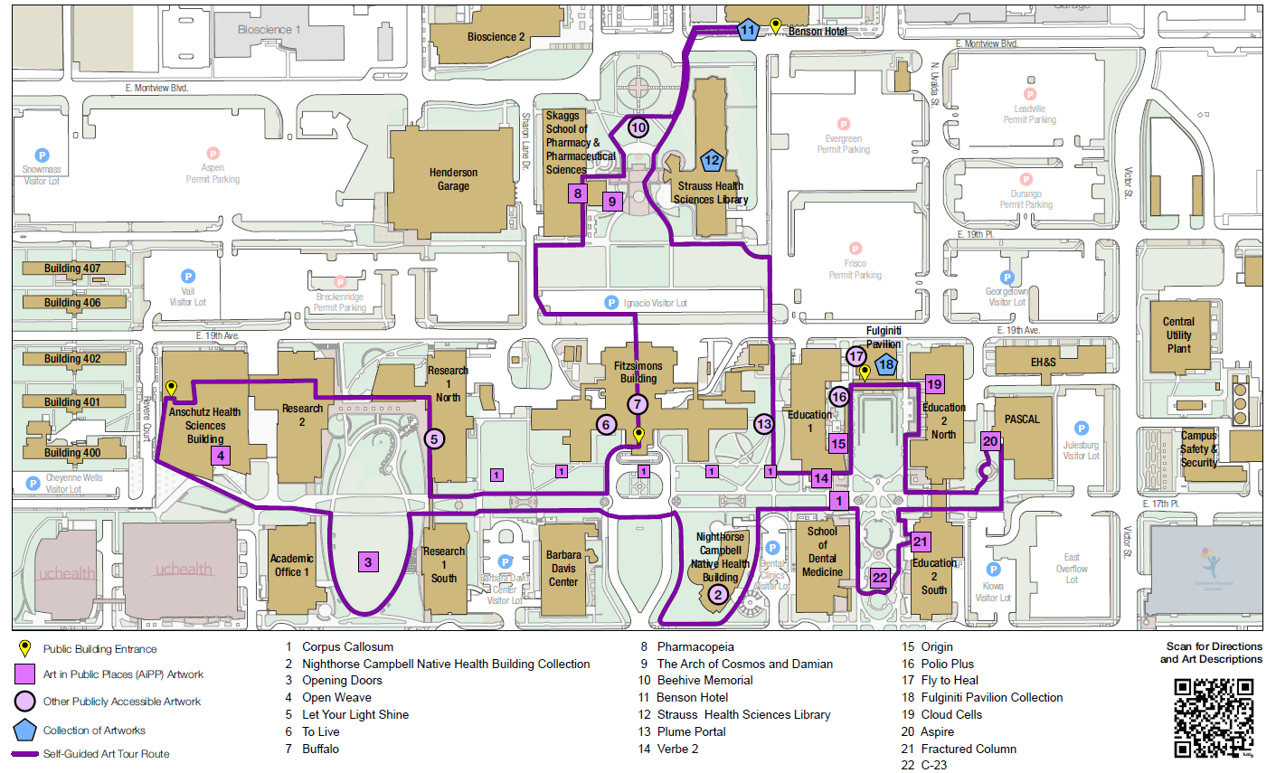 Self-Guided Campus Community Art Tour Map
