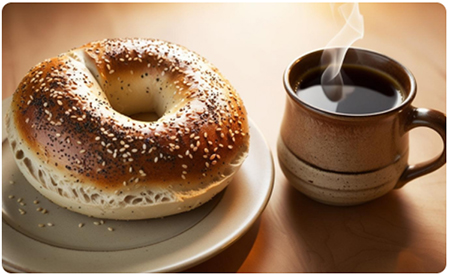 coffee and bagel