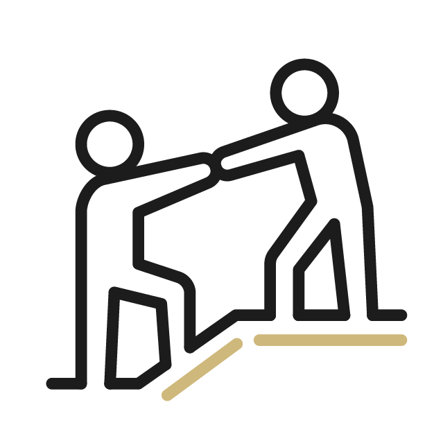 Icon of person helping another person