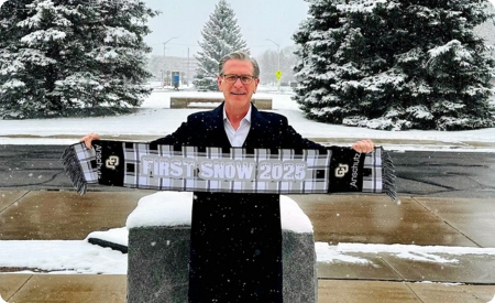 Dean Sampson with winter scarf