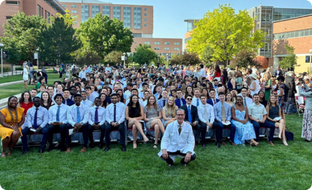 Class of 2029 with Dean Sampson in front