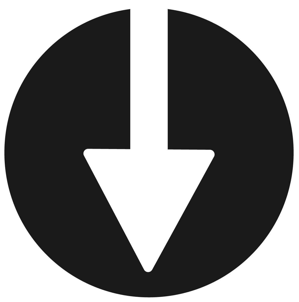 Icon of a downward pointing arrow