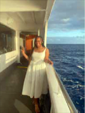 Trinity Brigham on a boat