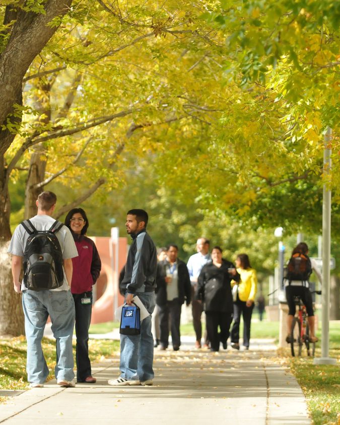 people talking in fall