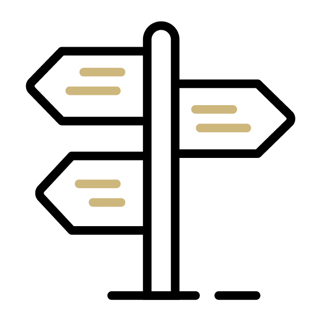 Icon of sign with arrows pointing left and right