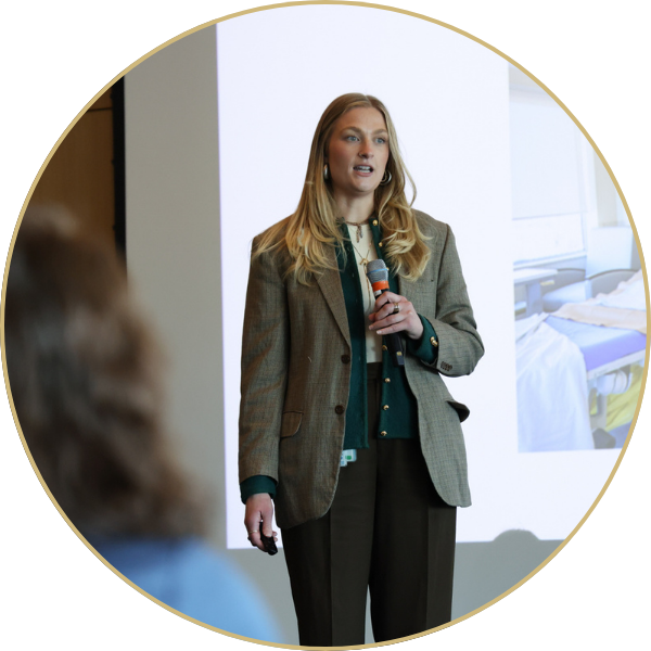 Presenter delivering pitch
