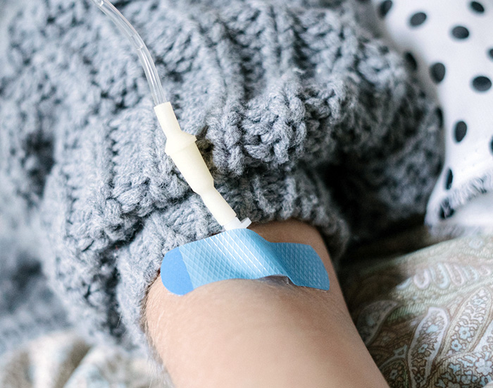 line going into arm vein