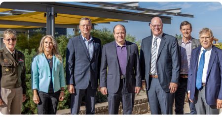 Maj. Gen. Laura Clellan, Brig. Gen. Kathleen Flarit; VA Secretary Douglas Collins; Gov. Jared Polis; Joe Brennan; Marcus Ruzek; Don Elliman