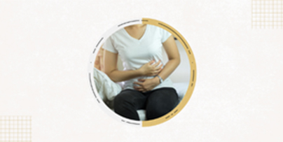 Woman holding stomach