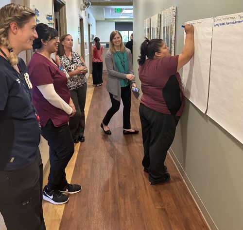 Clinic team doing an equity workshop together