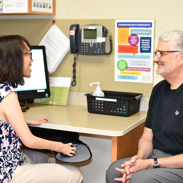 Family Medicine resident meeting with patient.