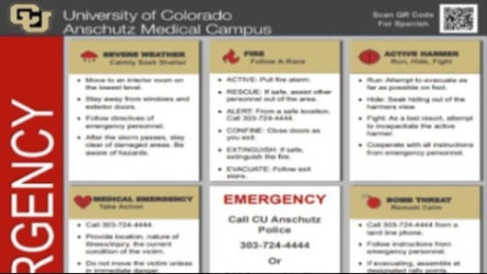 2024 Image of CU Anschutz Emergency Response Guide