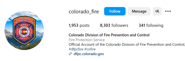 costatefireig Colorado Fire Prevention and Control Profile icon and follow button