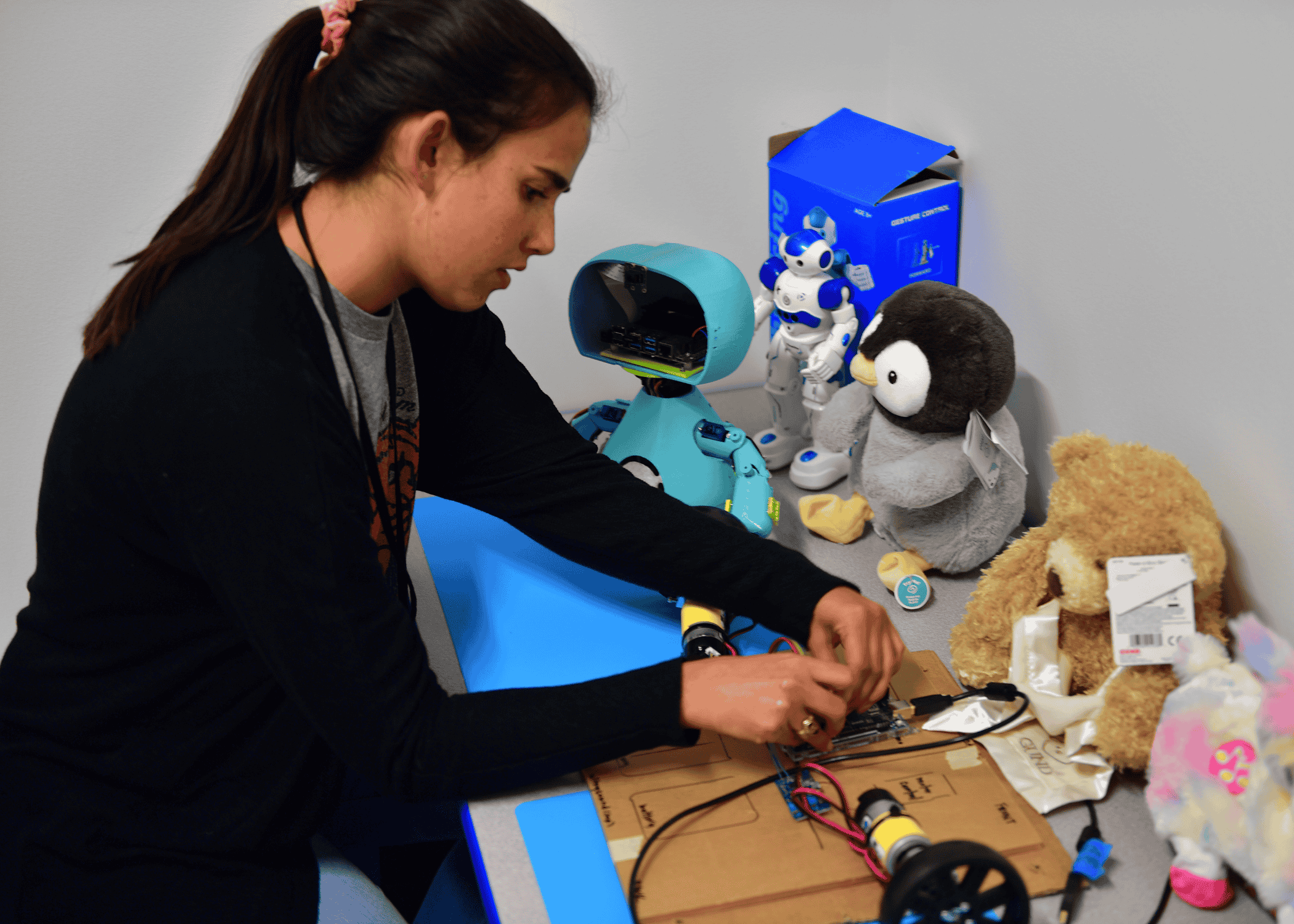 A young engineer adapts children's toys with switches