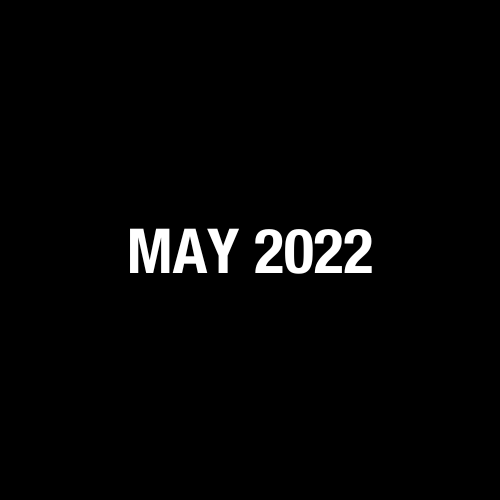 May 2022 over black background