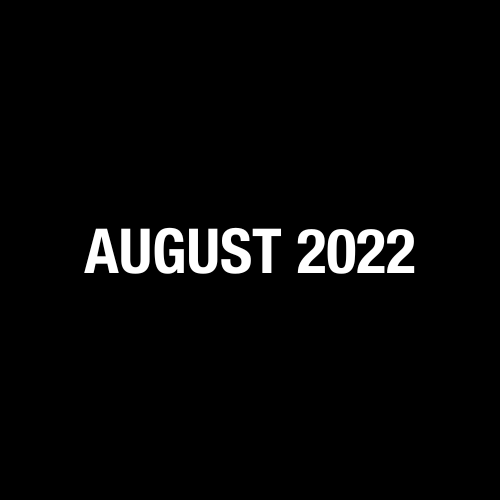 August 2022 over black background