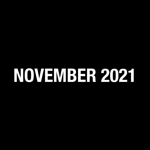 November 2021 over black background