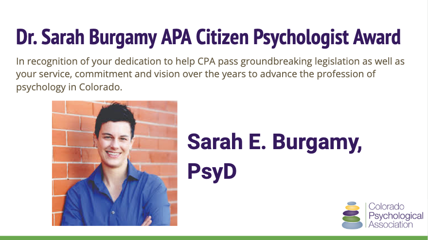 Dr. Sarah Burgamy APA Citizen Psychologist Award