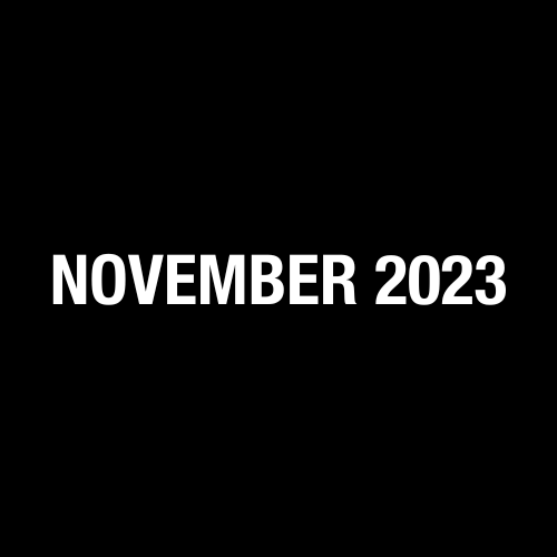 November 2023 over black background