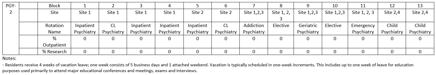 PGY2 Block Schedule Image PGY 2 Block Schedule